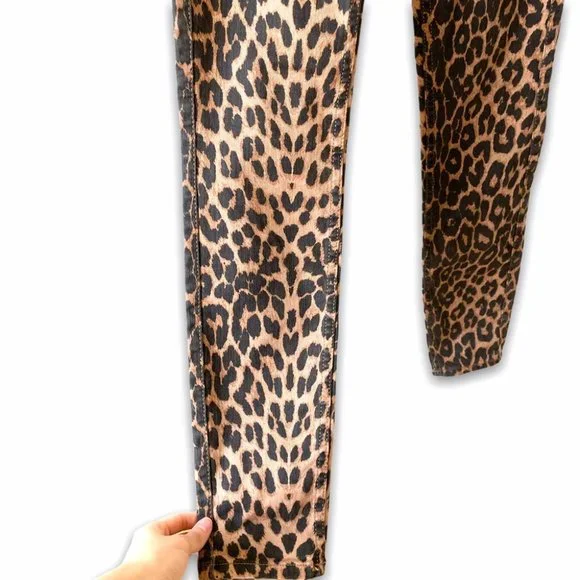 ZARA Leopard Print High Rise Skinny Jeans - Picture 6 of 11